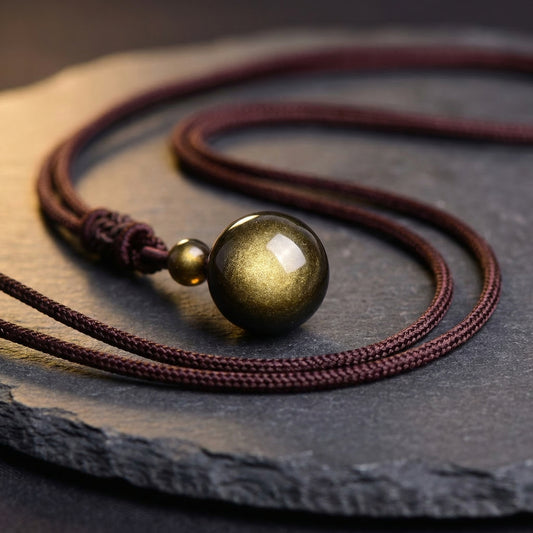 Golden Obsidian Personal Shield — EMF Protection Pendant