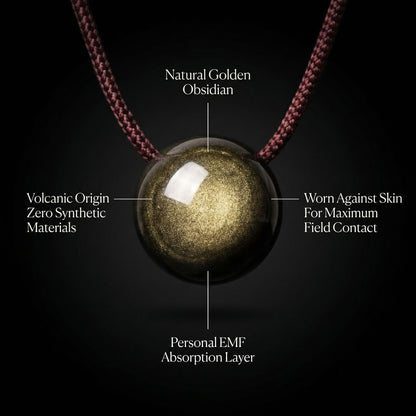 Golden Obsidian Personal Shield — EMF Protection Pendant