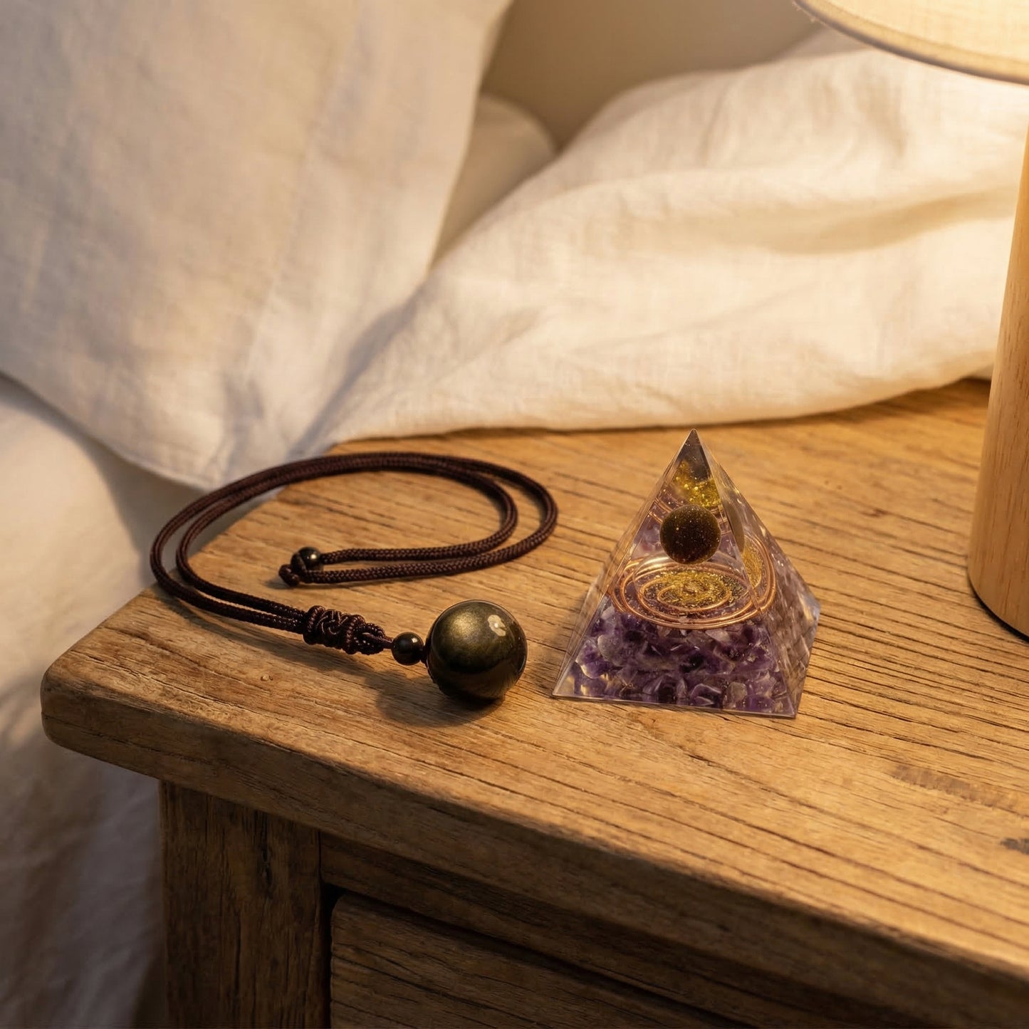 Golden Obsidian Personal Shield — EMF Protection Pendant